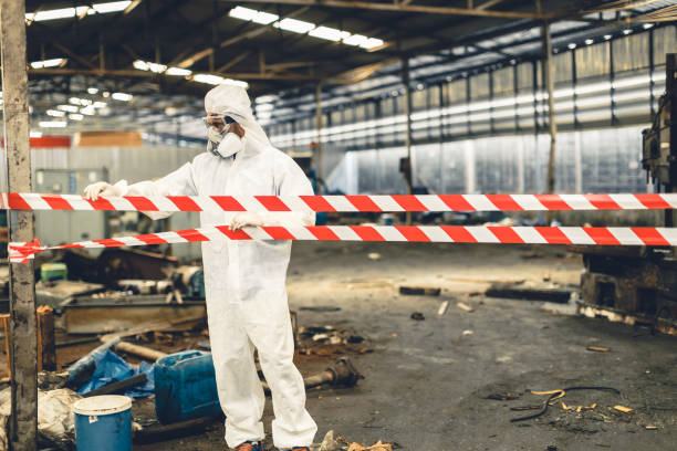 Professional Biohazard Cleanup technician working in Spokane, WA